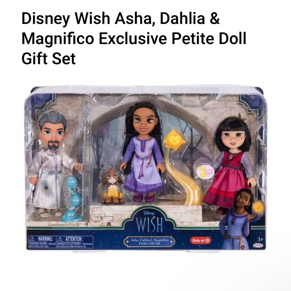 Disney Wish Petite Doll Gift Set - Purple, Pink, Blue